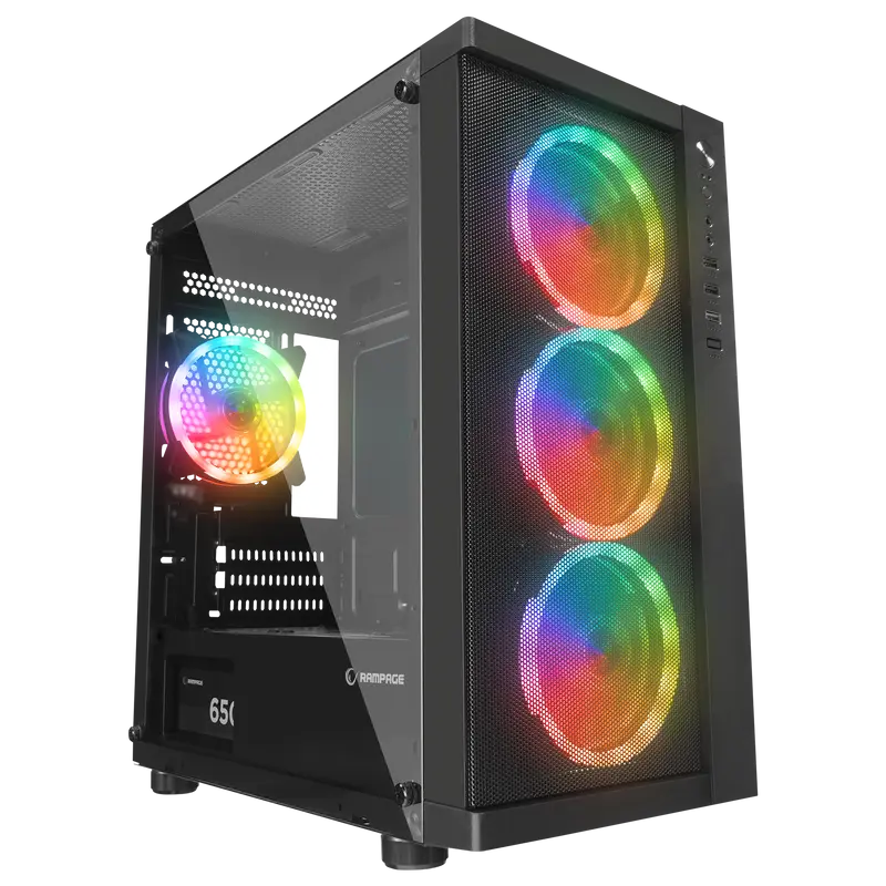 VEGA V2 - 650W 80 Plus Bronze M-ATX Temperli 4x12cm RGB Fan Oyuncu Kasası