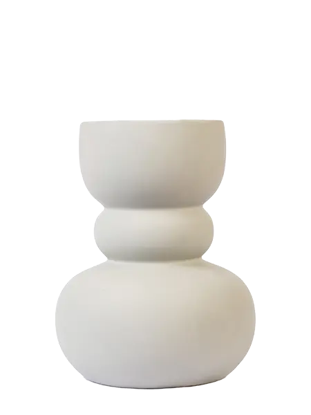 WHITE SHORT MODERN VASE