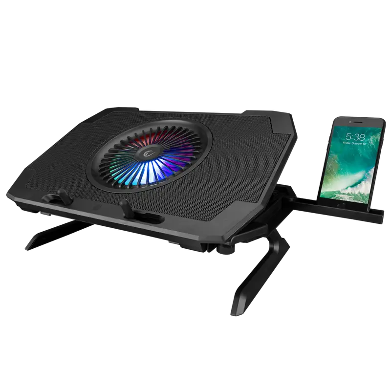 X-COOL - 5 Fanlı RGB 15-17 inç Notebook Soğutucu Stand-Siyah