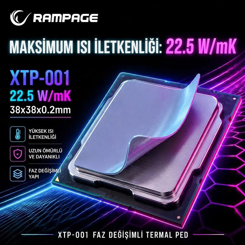 XTP-001 38*38*0,2mm 22.5w/m.K Yüksek Performanslı Termal Ped