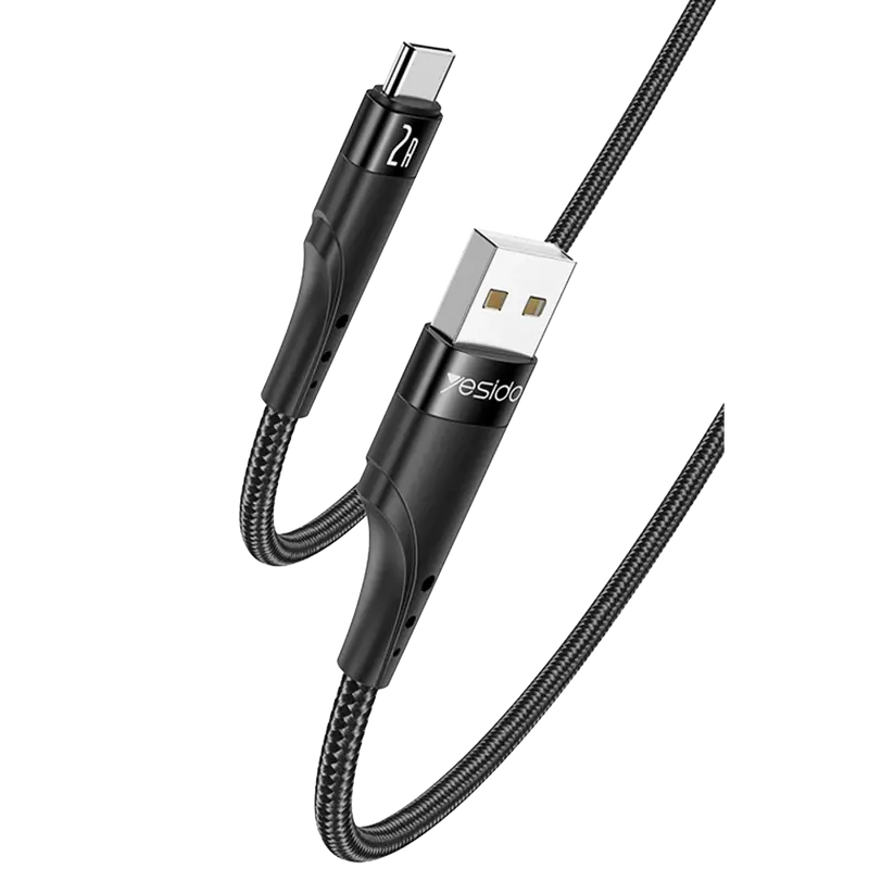 Yesido CA109 3M 2A Usb to Type-C Hızlı Şarj Kablosu - Siyah