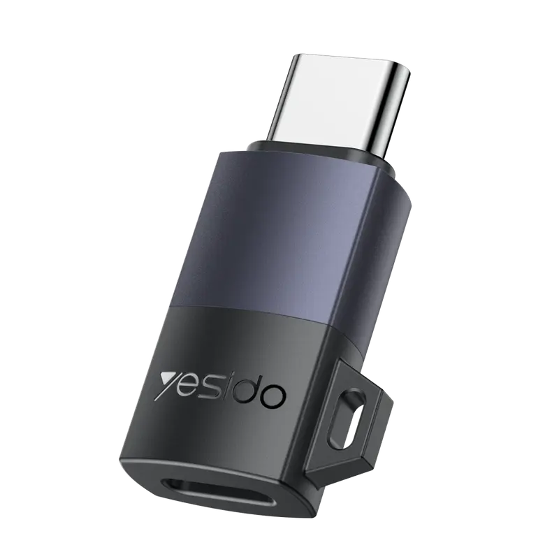 Yesido GS28 Type-C to Lightning 480 Mbps Data ve 60W Hızlı Şarj Destekli OTG Dönüştürücü - Siyah