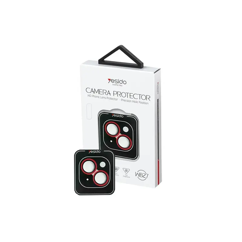 Yesido iPhone 13 WB27 Metal Kamera Lens - Kırmızı