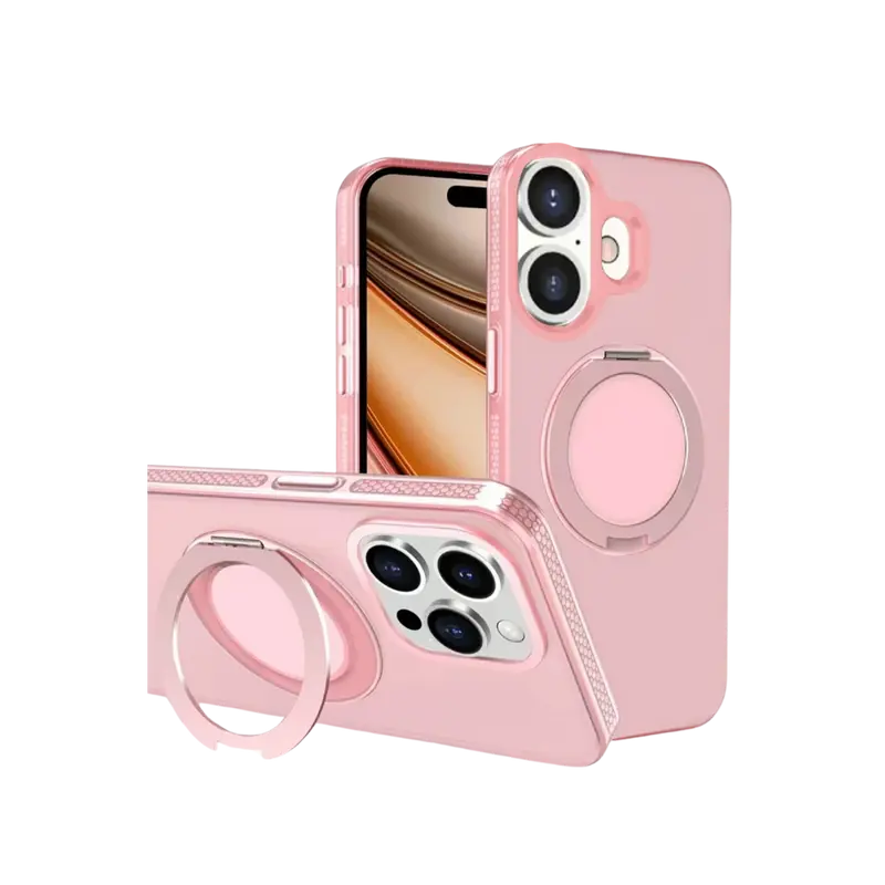 Yesido iPhone 16 PC17 Roza Magsafe Standlı Kapak - Pembe