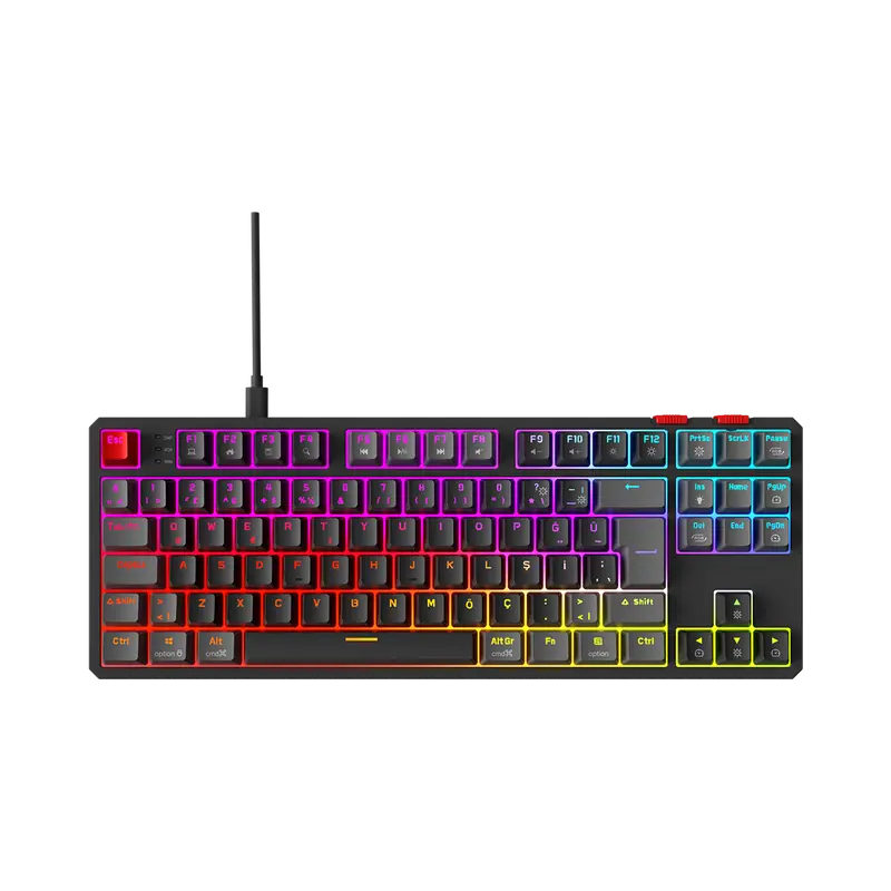 Yoru TKL RGB Outemu Red Switch Mekanik Oyuncu Klavyesi-Siyah/Gri