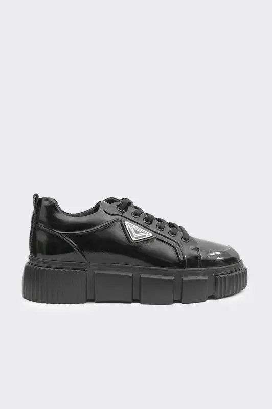 Yüksek Taban Bağcıklı Hakiki Deri Erkek Sneaker