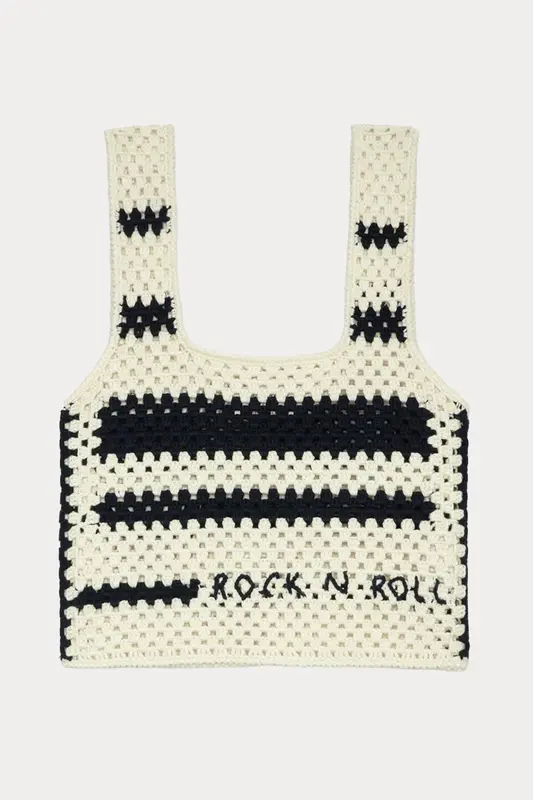 Zadig & Voltaire Logolu Örgü Crop Bluz
