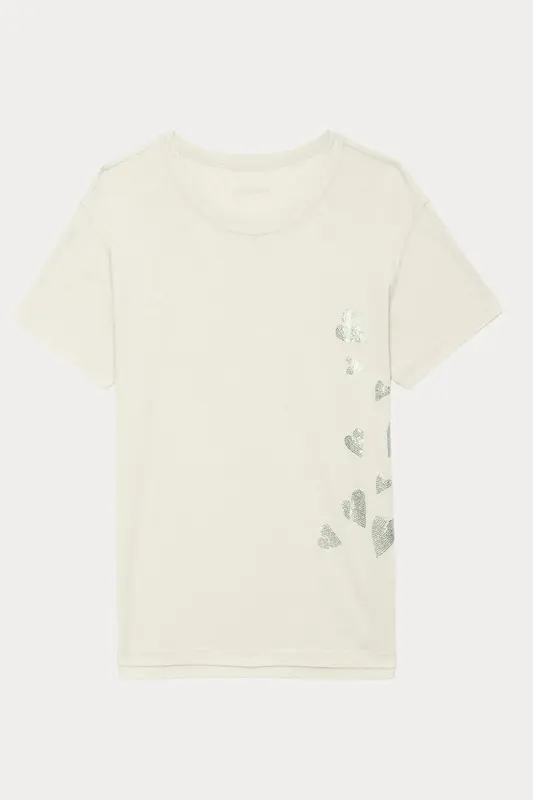 Zadig & Voltaire Parlak Taş Aksesuarlı Yuvarlak Yaka T-shirt