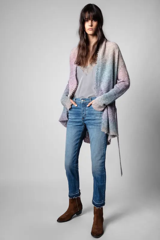 Zadig & Voltaire Renk Geçişli Şal Yaka Yün Triko Ceket