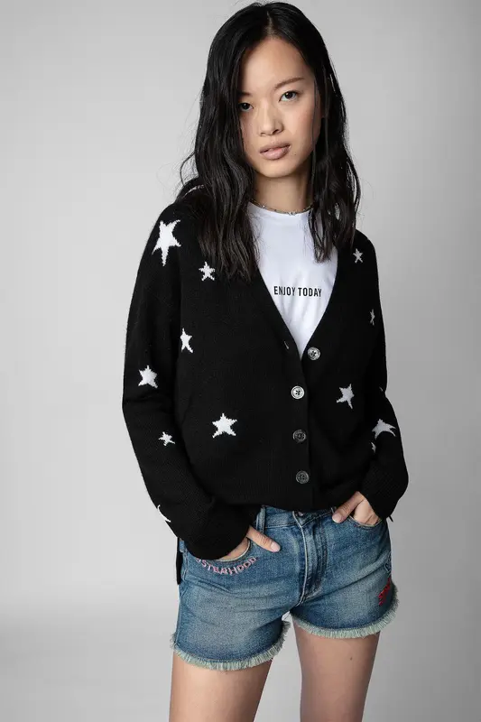 Zadig & Voltaire Yıldızlı Kaşmir Örgü Triko Ceket