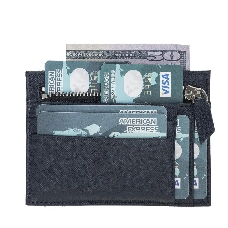 Zip Card Leather Holder